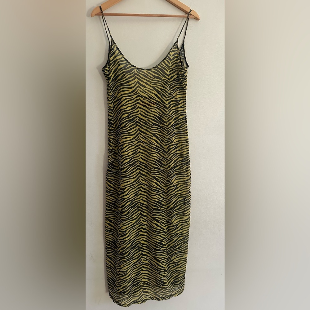 Simon Miller Black and Tan Striped Dress